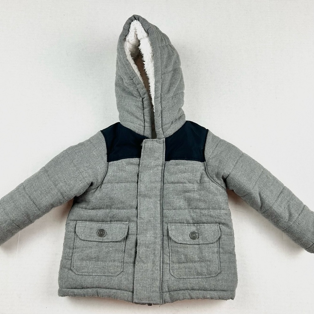 Carter's Grey & Black Full Zip Winter Coat
